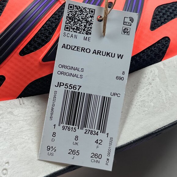 adidas Originals Adizero Aruku Women 9.5 Running Shoes Coral Purple White JP5567 - Picture 10 of 10